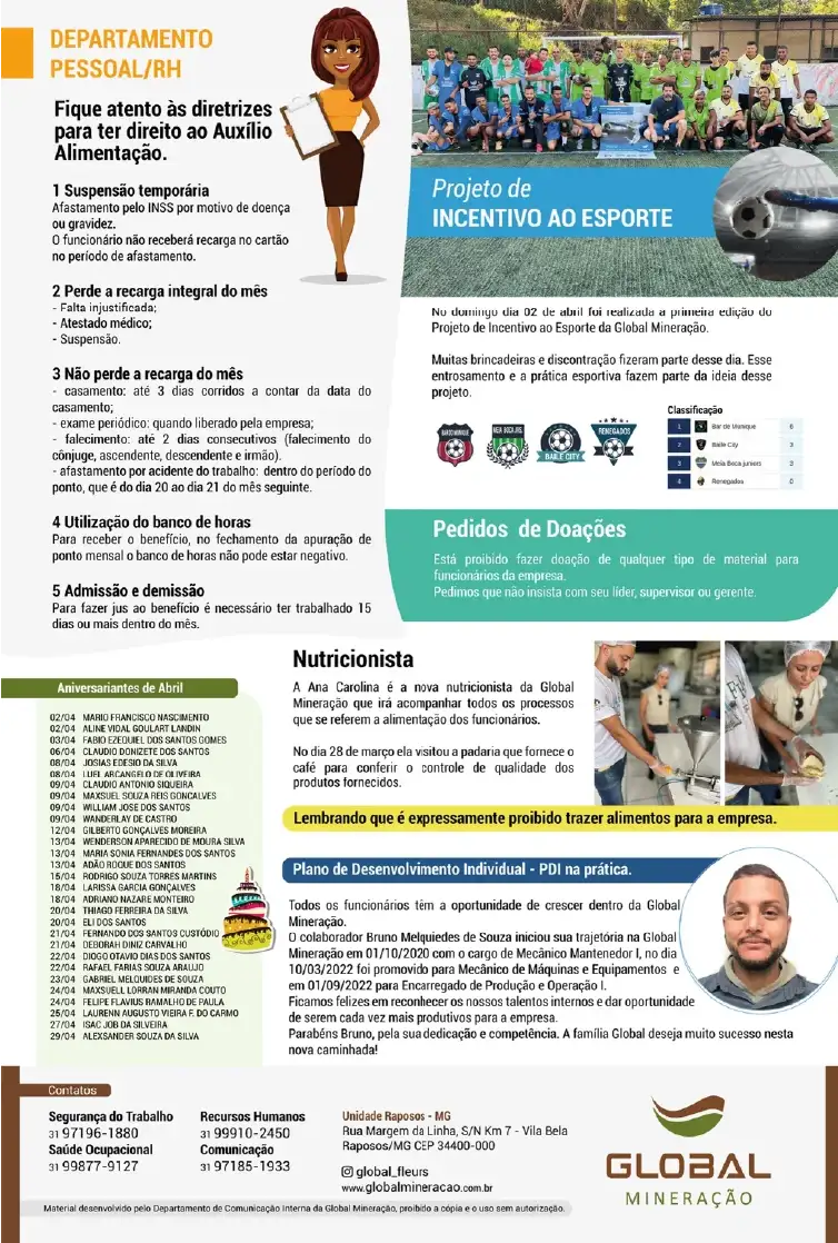 Projeto editorial e de comunicação interna desenvolvido pela BM